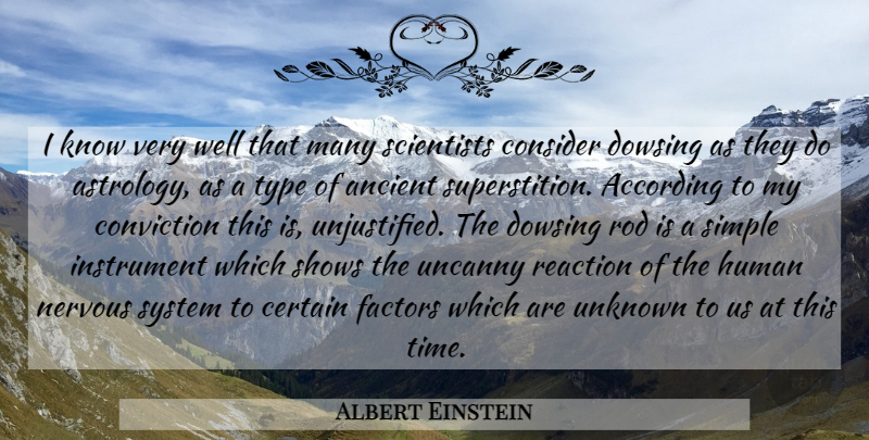 Albert Einstein Quote About Simple, Astrology, Superstitions: I Know Very Well That...