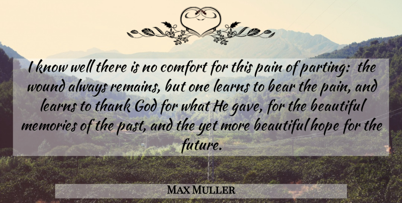 Max Muller Quote About Bear, Beautiful, Comfort, God, Hope: I Know Well There Is...