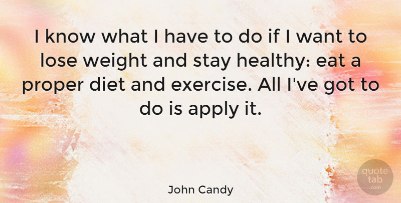 John Candy Quote About Exercise, Healthy, Weight: I Know What I Have...