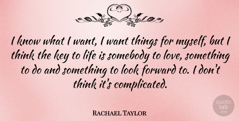 Rachael Taylor Quote About Thinking, Keys, Want: I Know What I Want...