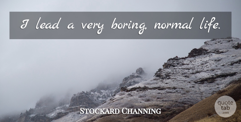 Stockard Channing Quote About Normal, Boring, Normal Life: I Lead A Very Boring...