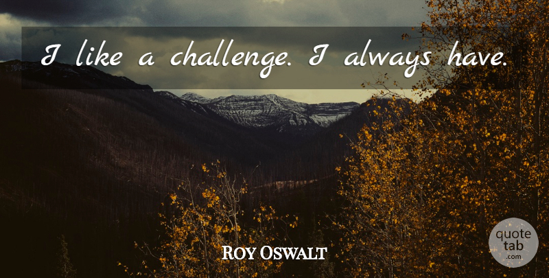 Roy Oswalt Quote About Challenges: I Like A Challenge I...
