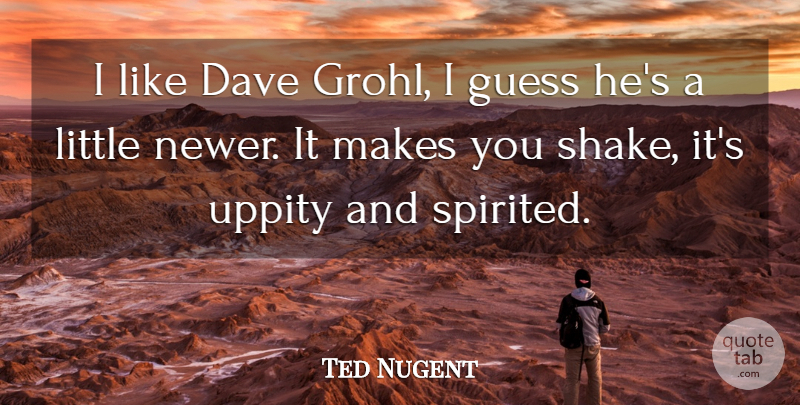 Ted Nugent Quote About Littles, Dave, Shakes: I Like Dave Grohl I...