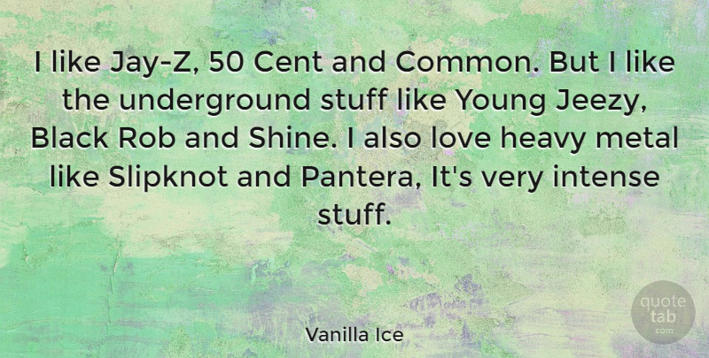 Vanilla Ice Quote About Shining, Black, Stuff: I Like Jay Z 50...