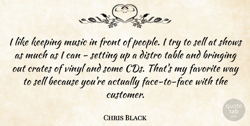 Chris Black Quote About Cds, People, Trying: I Like Keeping Music In...