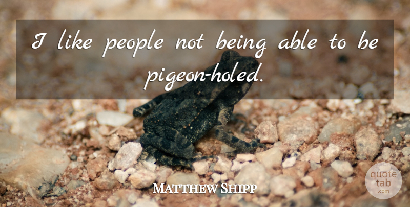 Matthew Shipp Quote About People, Pigeons, Able: I Like People Not Being...