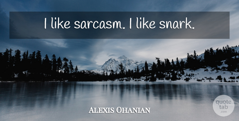 Alexis Ohanian Quote About Sarcasm: I Like Sarcasm I Like...