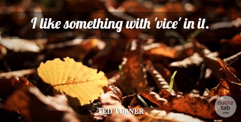 Ted Turner Quote About Vices, Internet, Free Speech: I Like Something With Vice...