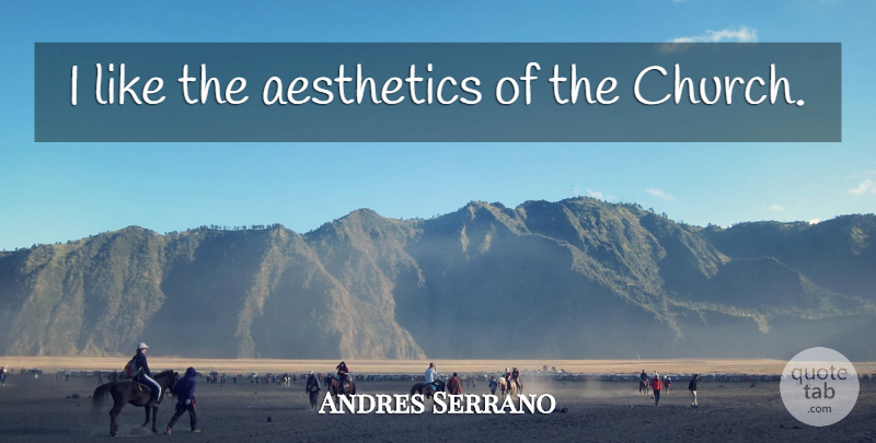 Andres Serrano Quote About Church, Aesthetics: I Like The Aesthetics Of...
