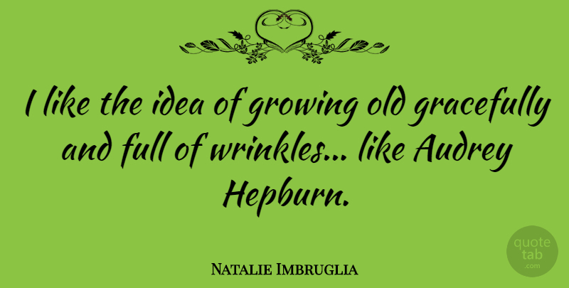 Natalie Imbruglia Quote About Ideas, Wrinkles, Growing: I Like The Idea Of...