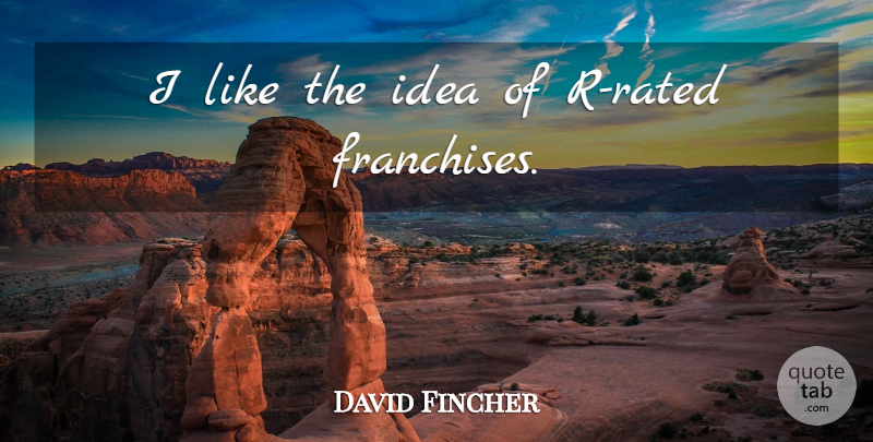 David Fincher Quote About Ideas: I Like The Idea Of...