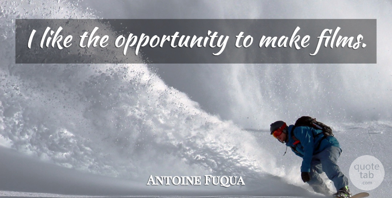 Antoine Fuqua Quote About Opportunity, Film: I Like The Opportunity To...