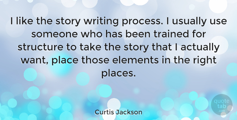 Curtis Jackson Quote About Elements, Trained: I Like The Story Writing...