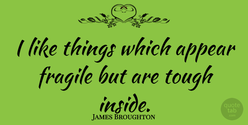 James Broughton Quote About Tough, Fragile: I Like Things Which Appear...