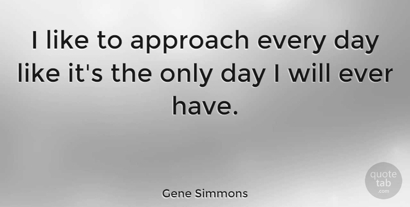 Gene Simmons Quote About Approach: I Like To Approach Every...