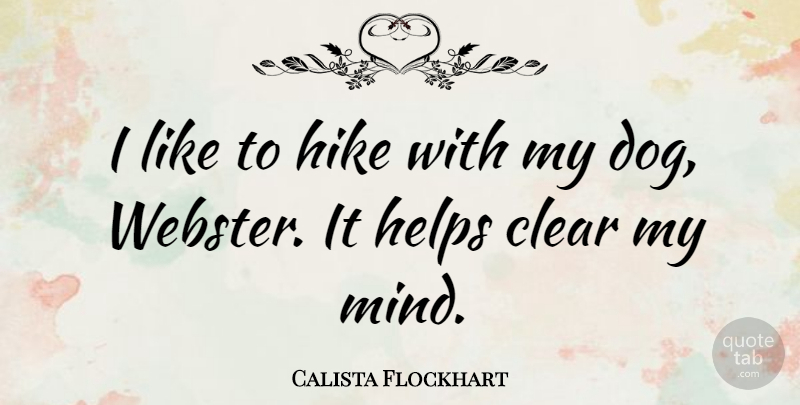 Calista Flockhart Quote About Friendship, Dog, Mind: I Like To Hike With...