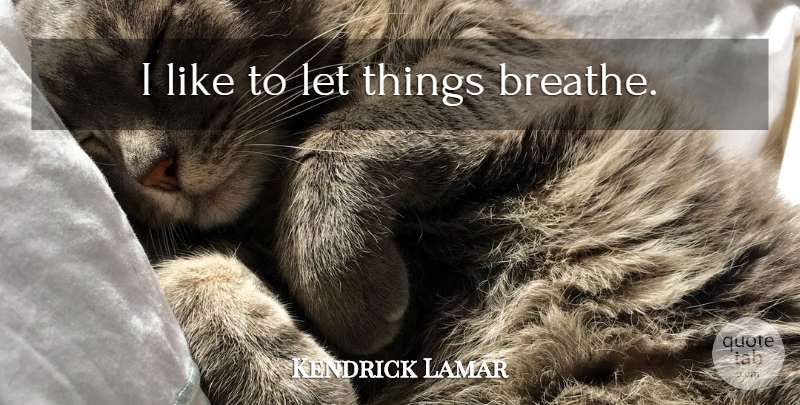 Kendrick Lamar Quote About Breathe: I Like To Let Things...