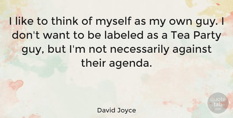 David Joyce Quote About Labeled: I Like To Think Of...