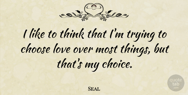 Seal Quote About Love, Trying: I Like To Think That...
