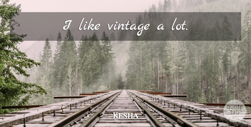Kesha Quote About Vintage: I Like Vintage A Lot...