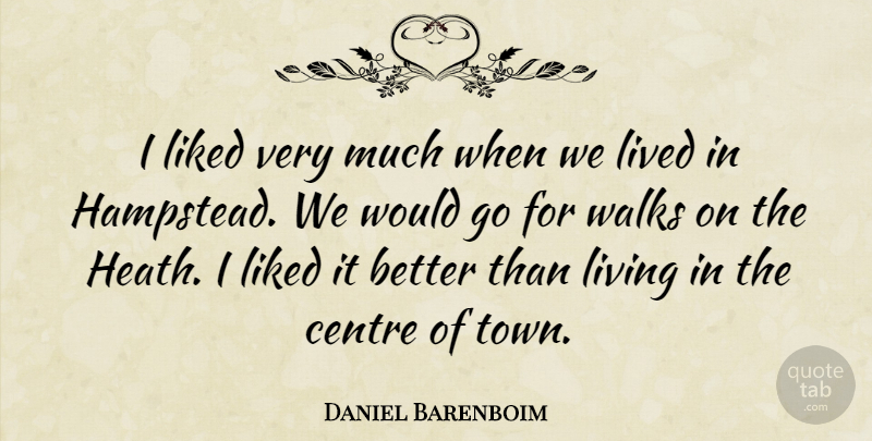 Daniel Barenboim Quote About Liked, Walks: I Liked Very Much When...