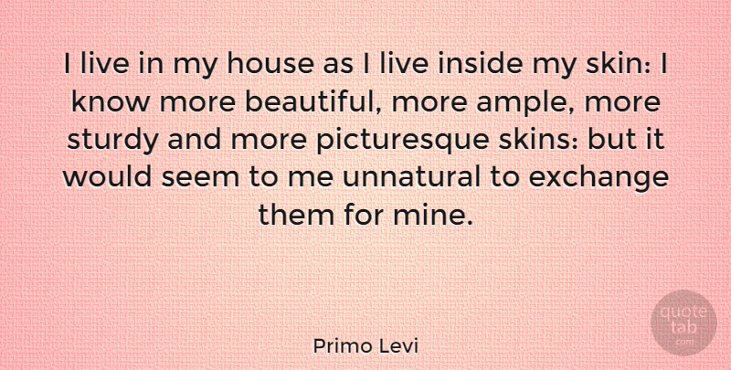Primo Levi Quote About Beautiful, Home, House: I Live In My House...