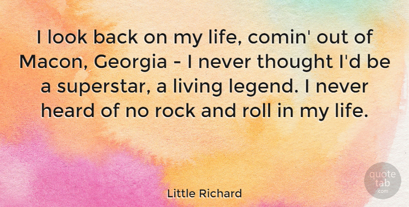 Little Richard Quote About Rock And Roll, Rocks, Looks: I Look Back On My...