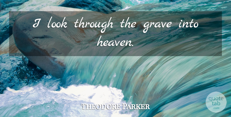 Theodore Parker Quote About Heaven, Looks, Immortality: I Look Through The Grave...