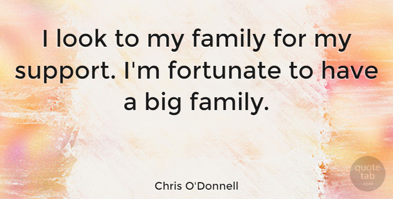 Chris O'Donnell Quote About Support, Looks, Big Families: I Look To My Family...
