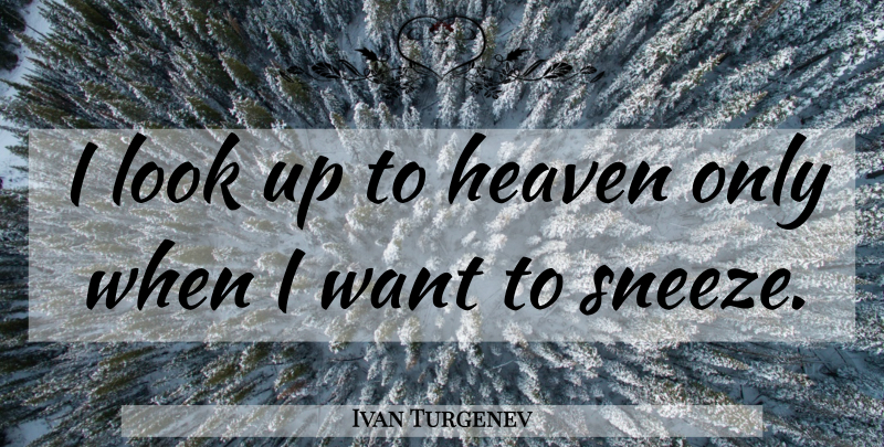 Ivan Turgenev Quote About Heaven, Looks, Want: I Look Up To Heaven...