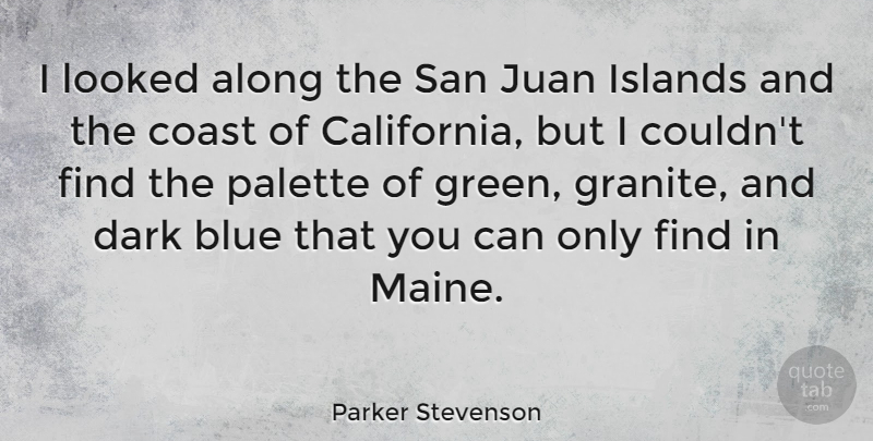 Parker Stevenson Quote About Dark, California, Islands: I Looked Along The San...