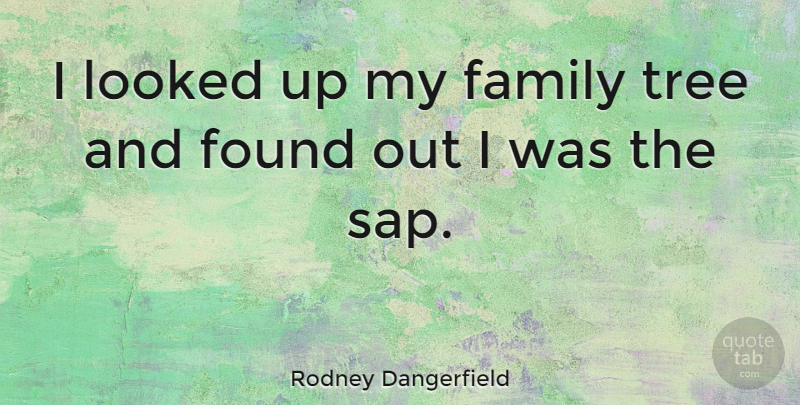 Rodney Dangerfield Quote About Funny, Family, Witty: I Looked Up My Family...