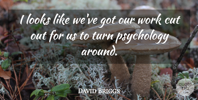 David Briggs Quote About Cut, Looks, Psychology, Turn, Work: I Looks Like Weve Got...