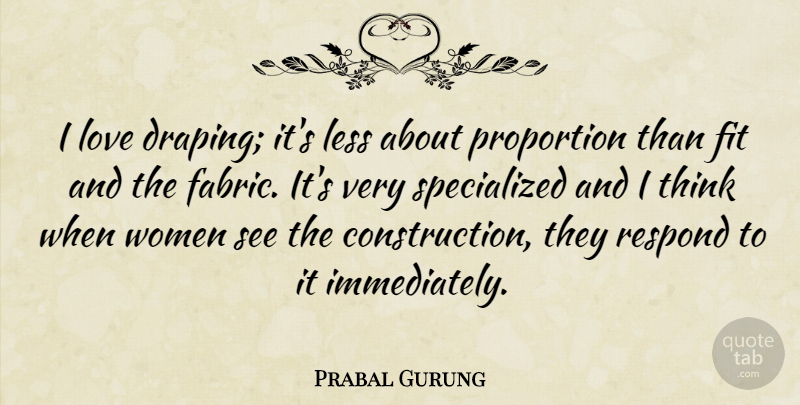 Prabal Gurung Quote About Thinking, Fabric, Fit: I Love Draping Its Less...