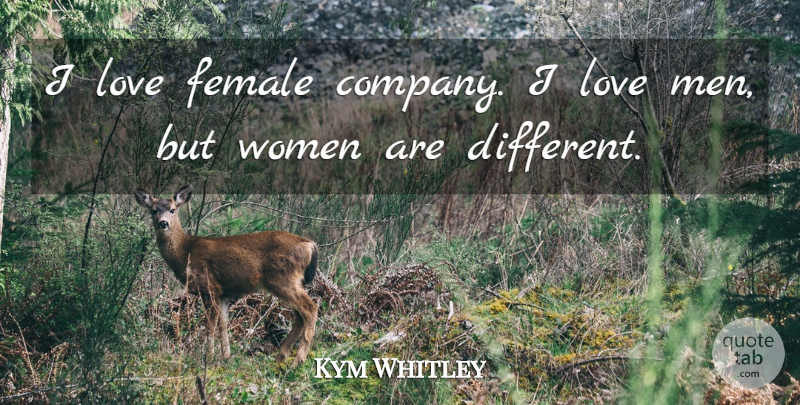 Kym Whitley Quote About Female, Love, Men, Women: I Love Female Company I...