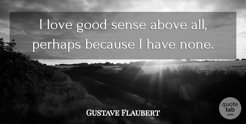 Gustave Flaubert Quote About Love, Good Sense: I Love Good Sense Above...