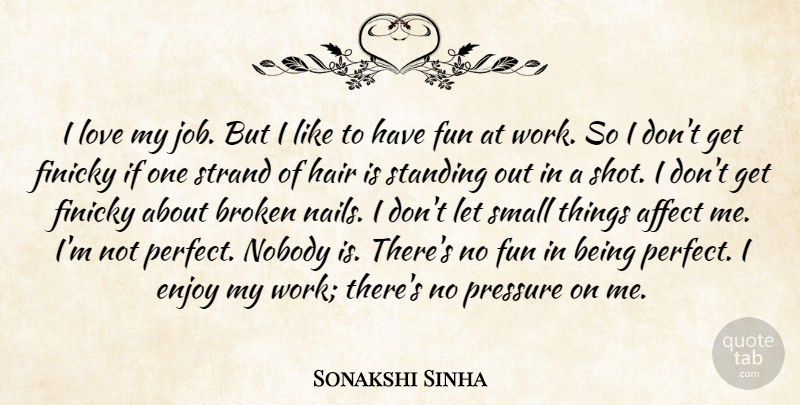 Sonakshi Sinha Quote About Affect, Broken, Enjoy, Fun, Hair: I Love My Job But...