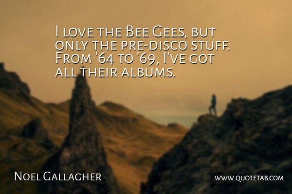 Noel Gallagher Quote About Bees, Albums, Stuff: I Love The Bee Gees...