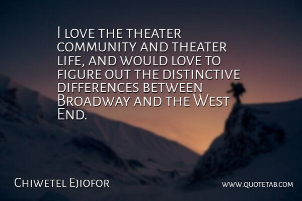 Chiwetel Ejiofor Quote About Broadway, Figure, Life, Love, Theater: I Love The Theater Community...