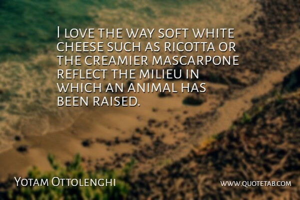 Yotam Ottolenghi Quote About Love, Milieu, Reflect, Soft, White: I Love The Way Soft...