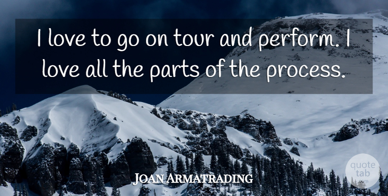 Joan Armatrading Quote About Journey, Goes On, Process: I Love To Go On...