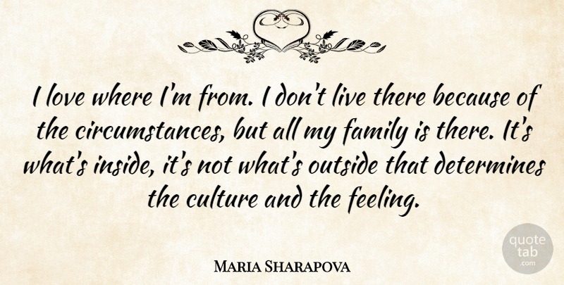 Maria Sharapova Quote About Family, Feelings, Culture: I Love Where Im From...