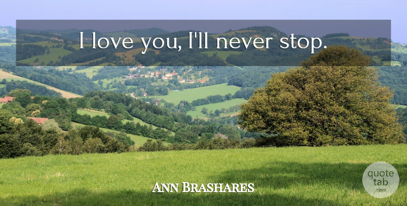 Ann Brashares Quote About Love You: I Love You Ill Never...