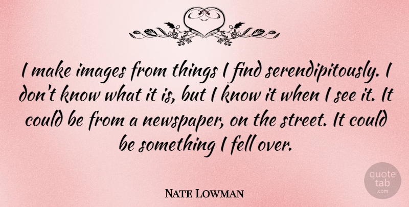 Nate Lowman Quote About Images: I Make Images From Things...
