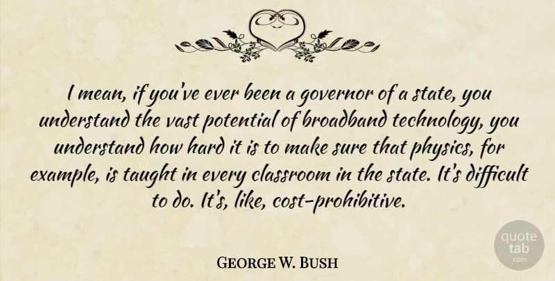 George W. Bush Quote About Mean, Technology, Cost: I Mean If Youve Ever...