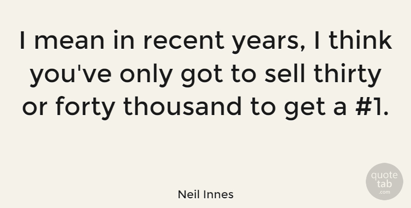 Neil Innes Quote About Mean, Thinking, Years: I Mean In Recent Years...