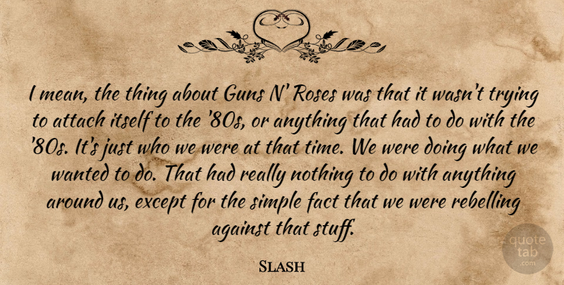 Slash Quote About Mean, Simple, Gun: I Mean The Thing About...