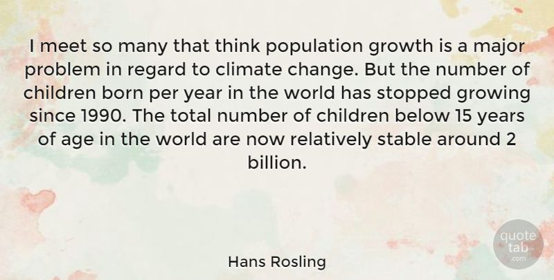 Hans Rosling Quote About Age, Below, Born, Change, Children: I Meet So Many That...