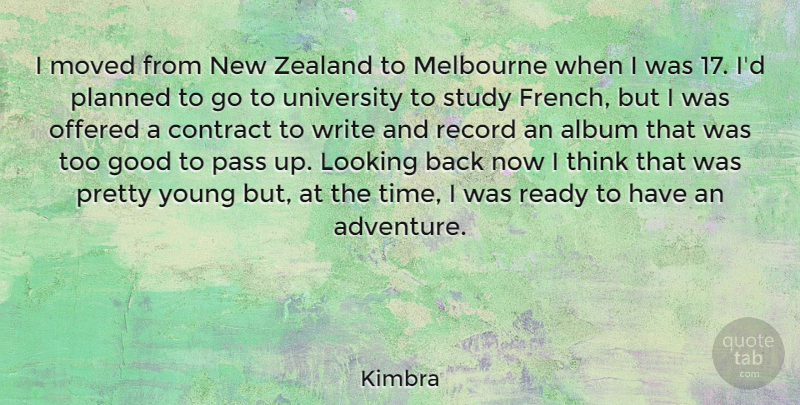 Kimbra Quote About Writing, Adventure, Thinking: I Moved From New Zealand...