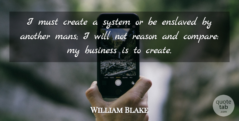 William Blake Quote About Art, Business, Creativity: I Must Create A System...